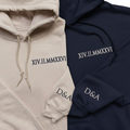 Römische Datum Pullover oder Hoodie für Paare, besticktes Geschenk