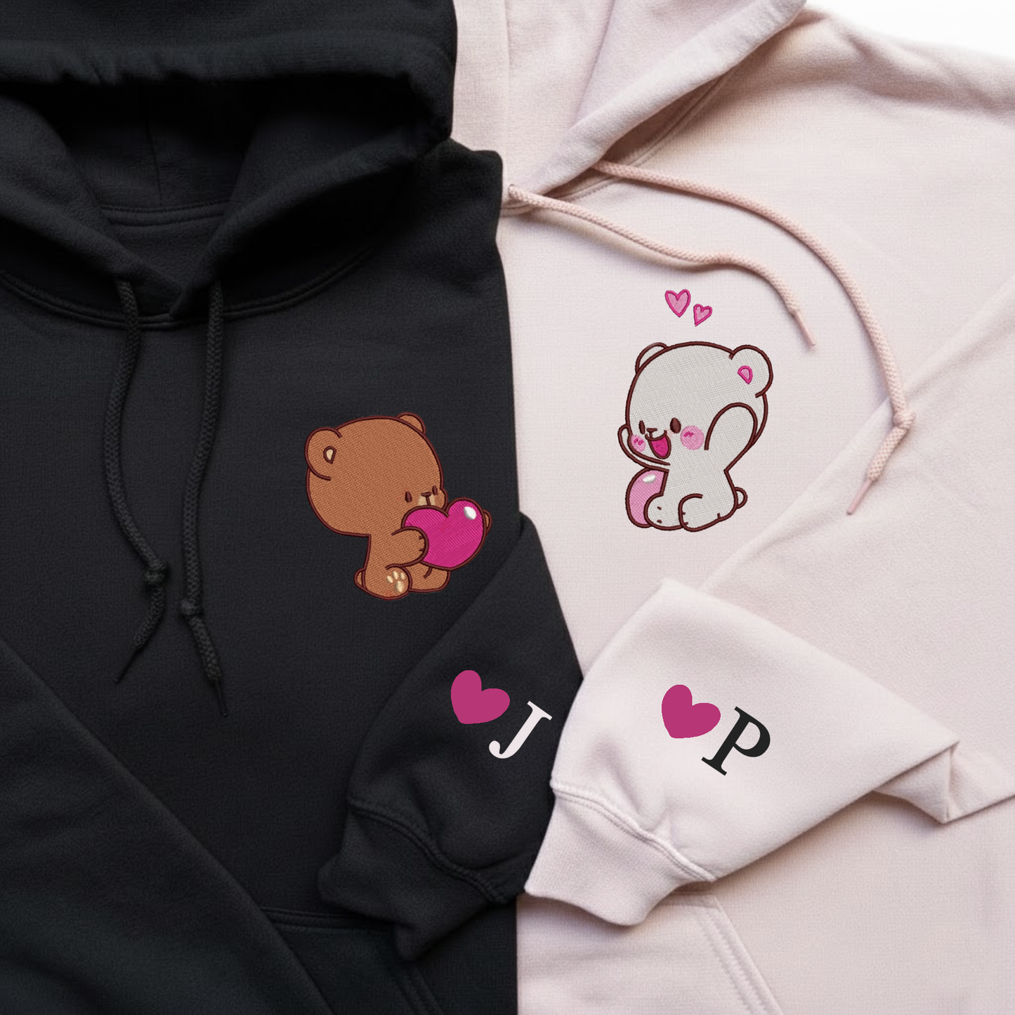 Bären verliebt Pullover oder Hoodie besticktes Geschenk für Paare
