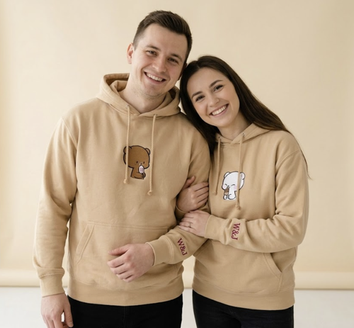 Bären verliebt Pullover oder Hoodie besticktes Geschenk für Paare