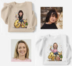 Sweatshirt oder Kapuzenpullover mit lustiger Geburtstagskarikatur nach Foto. Geburtstagsgeschenk
